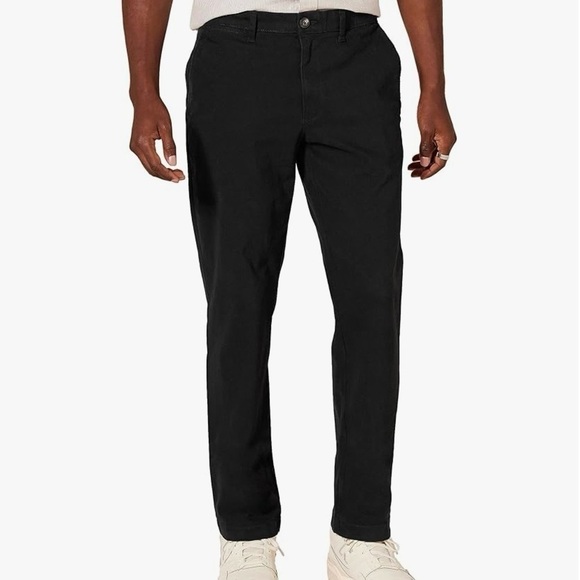 NEW Amazon Essentials Men's 34W x 30L Black Slim-Fit Casual Stretch Chino Pant - Picture 3 of 9